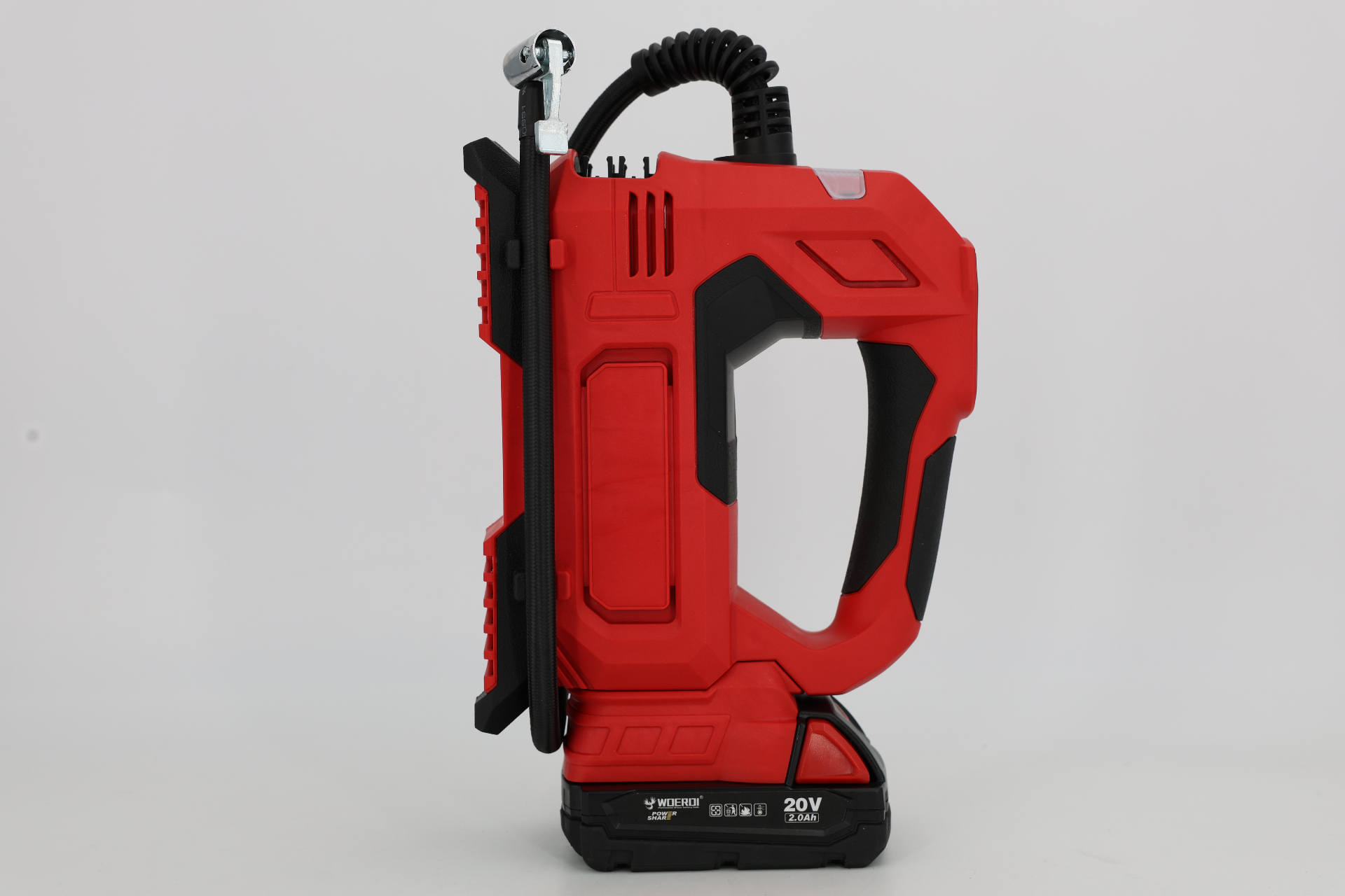 WOERDI 1023AP-02 20V cordless digital inflator with coiled hose