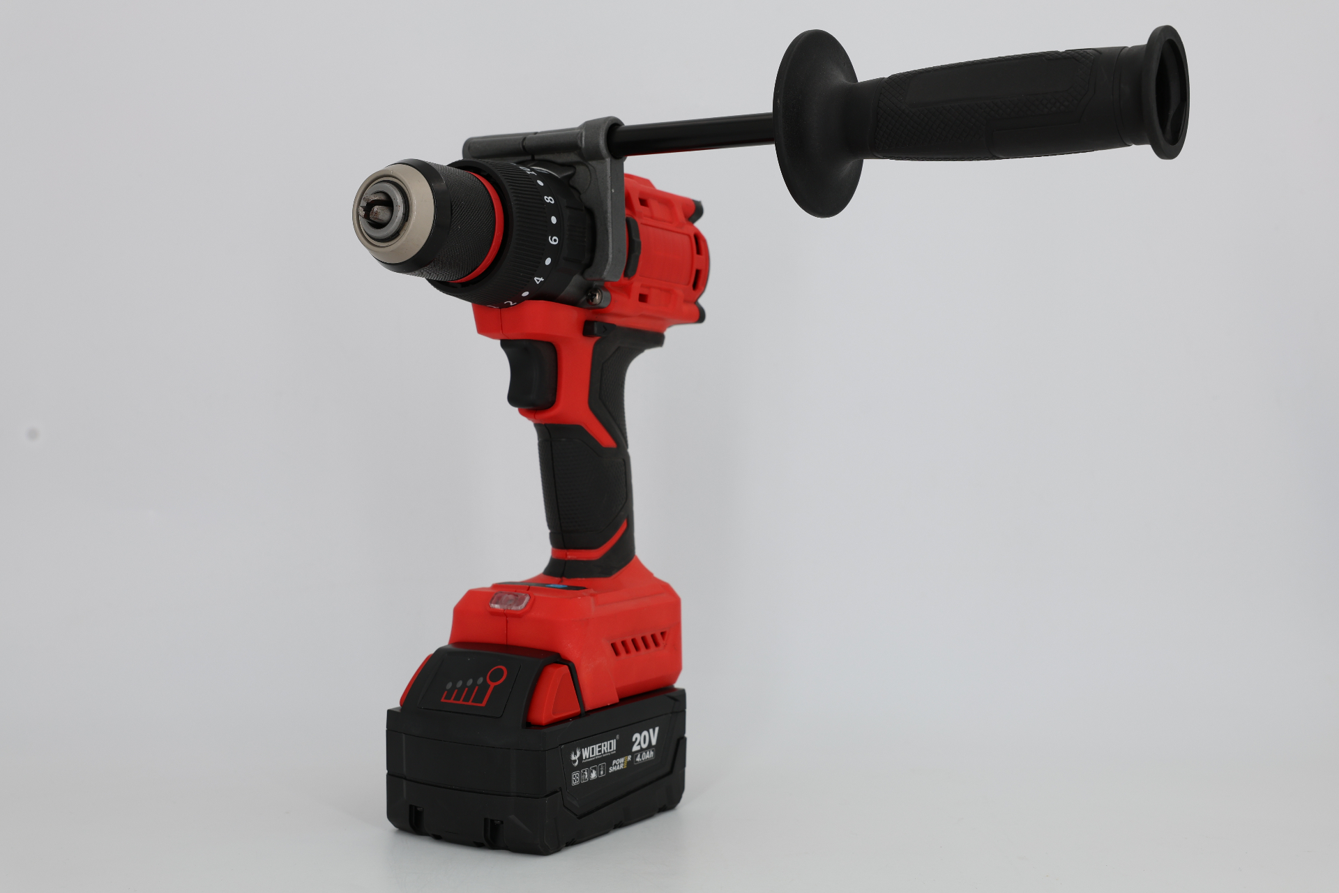 WOERDI 1005ED-08 20V hammer drill with auxiliary side handle