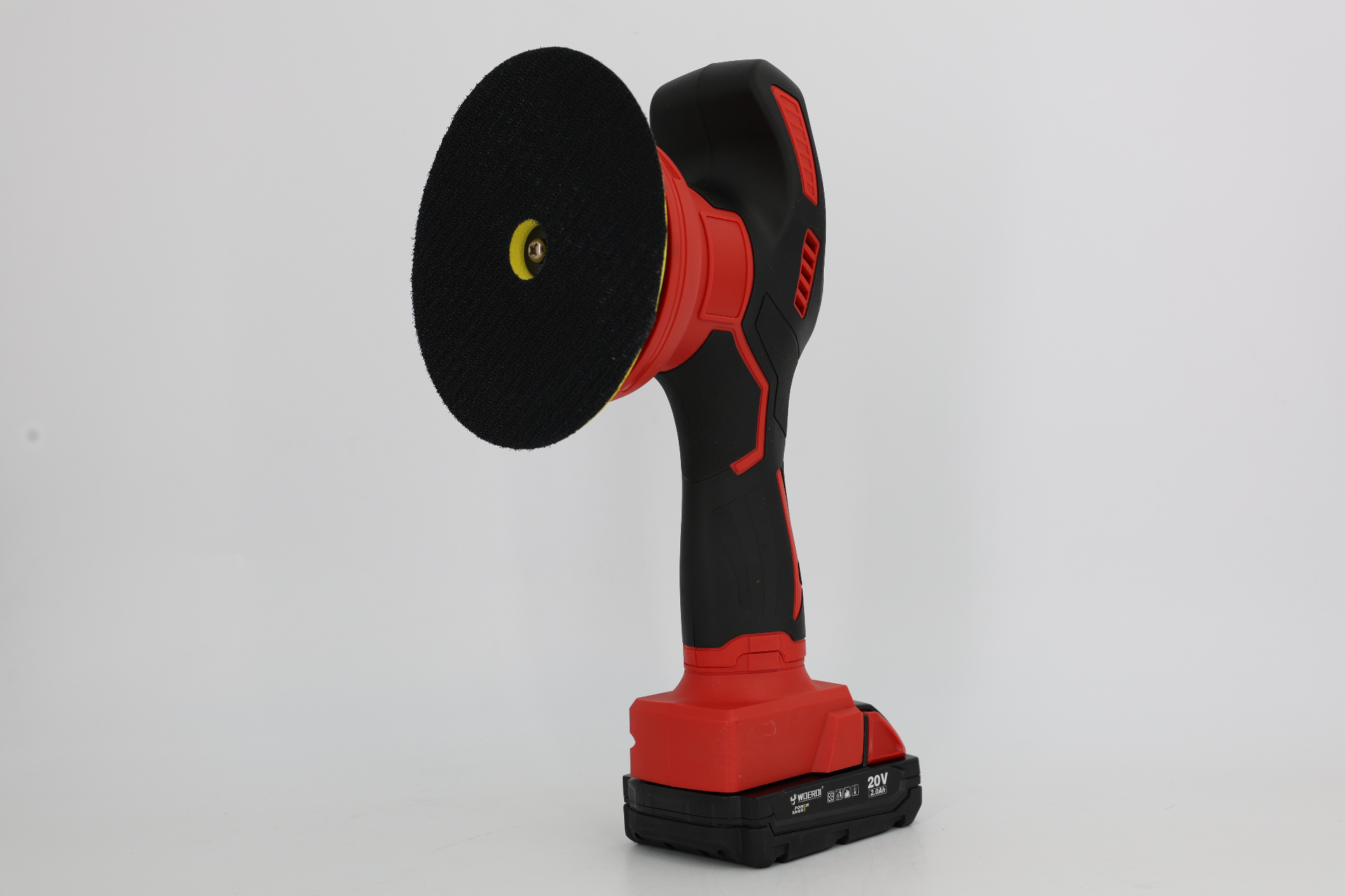 WOERDI 1026PWM-01 20V cordless polisher and waxer with hook-and-loop backing pad and 20V battery